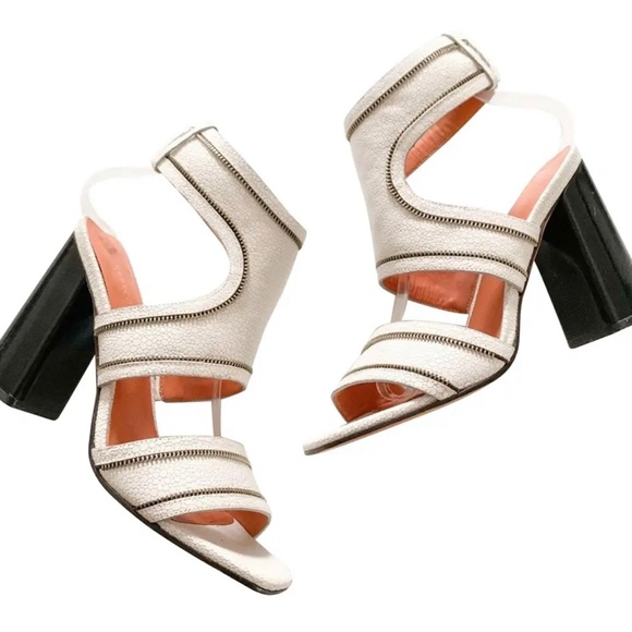 Rebecca Minkoff, off-white, ankle strap, block heel sandal, women’s size 5 1/2 - Picture 1 of 4